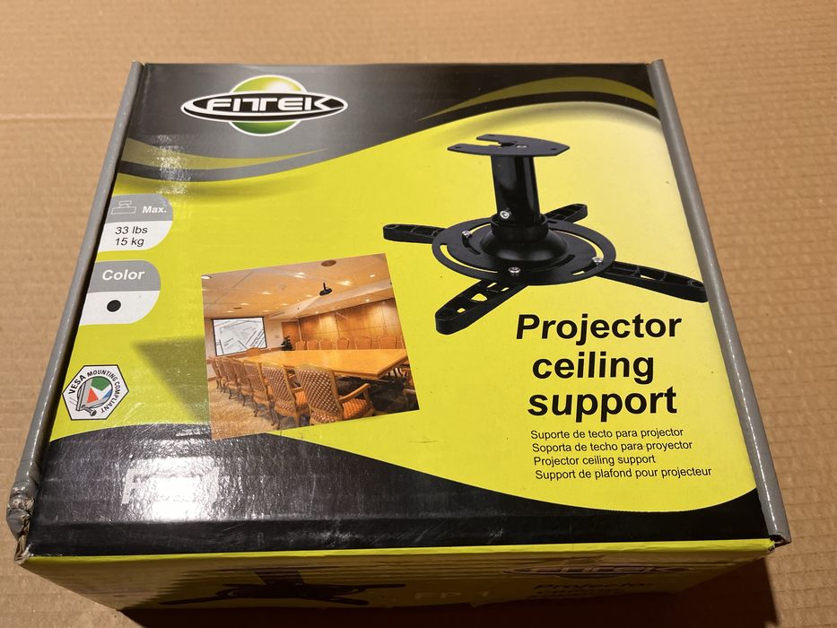 Suporte preto de teto para projetor de video FITEK FP 1