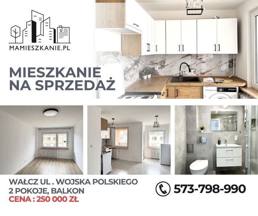 Mieszkanie na sprzedaż Wałcz, 2 pokoje, balkon