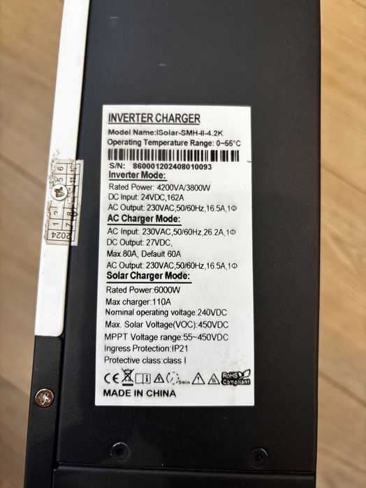 Гібридний інвертор EASUN 4.2kW 24V