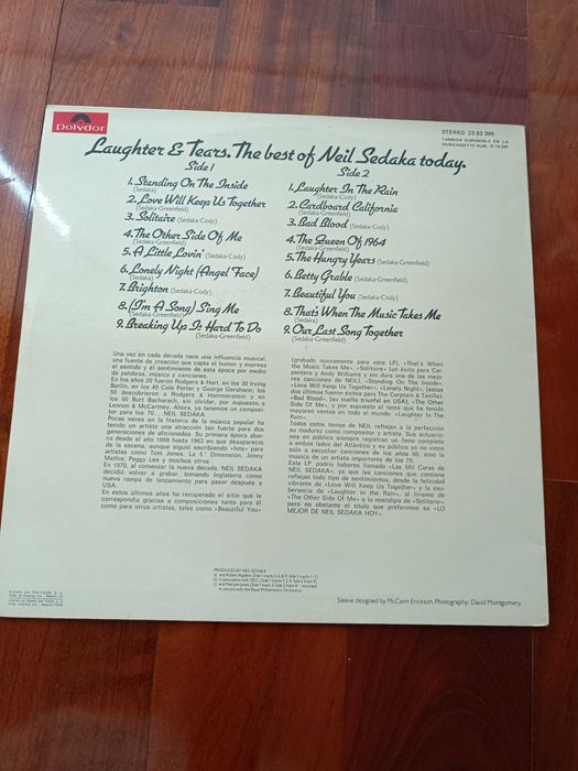 Disco Vinil "Neil Sedaka - Laughter & Tears"