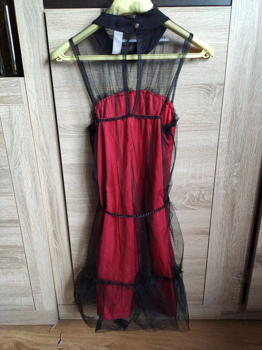 Czerwono-czarna sukienka mini rozm 40