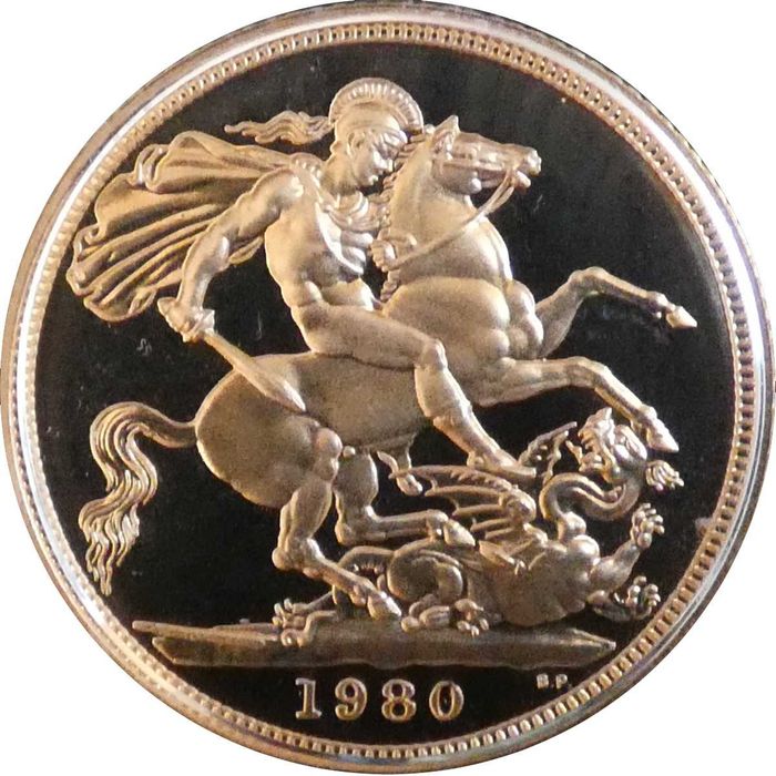 1980 Libra Ouro Proof com Caixa da Royal Mint
