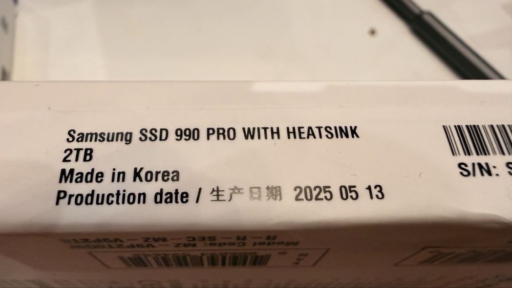 SSD Samsung 990 pro  2 Tb ( with Heatsink)