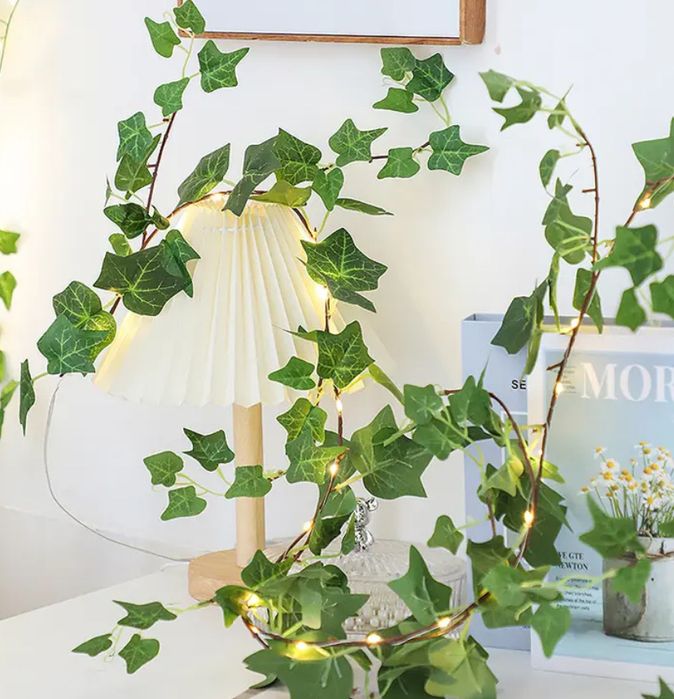 Штучна квіткова лампа «Виноградна лоза» | Тепле світло | 6 м