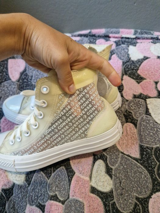 Высокие белые кеды конверсы converse 37 р 23,5 см в идеале