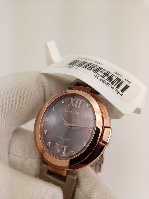 Женские часы 10 бриллиантов Citizen Capella Diamond EX1513-00Y, сапфир