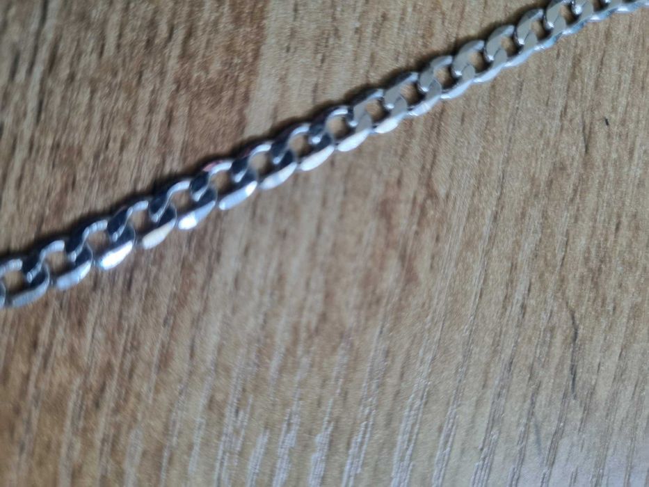Męski Łańcuszek kolor srebrny Stal Pozłacana , Chirurgiczna Dł. 49cm , szer.5mm