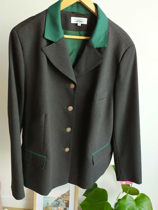 Nowa grafitowa marynarka damska wełniana żakiet bawarska ludowa 52 6XL