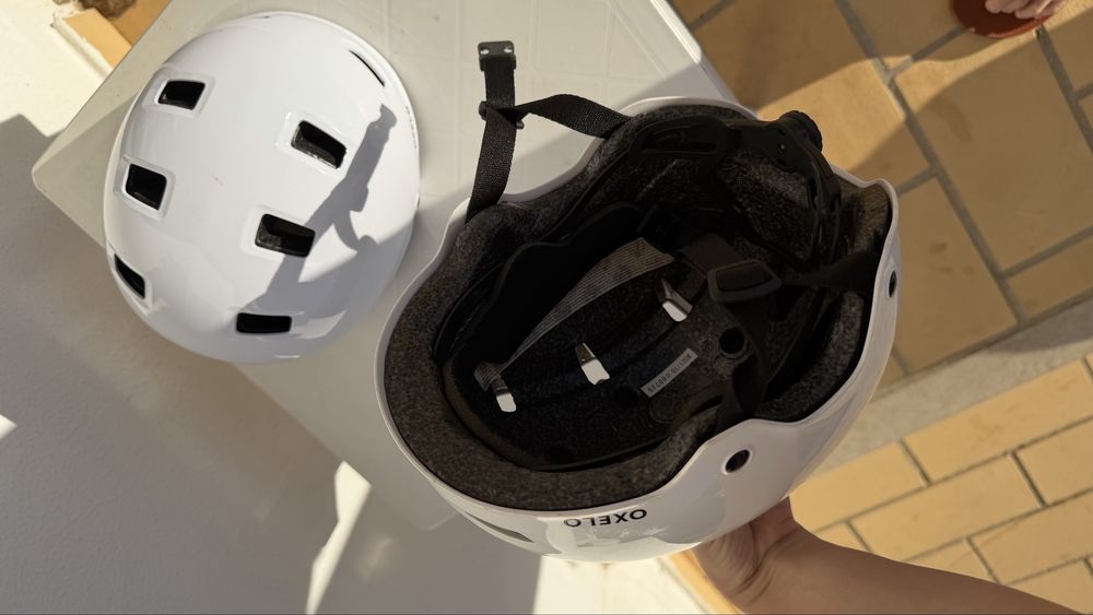 2 Capacetes OXELO  brancos – Patins, Skate, Trotinete