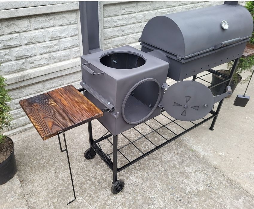 • 3/5мм! • МІЦНИЙ •ПРИЗЕНТАБЕЛЬНИЙ Мангал Коптильня з Пічкою під Казан