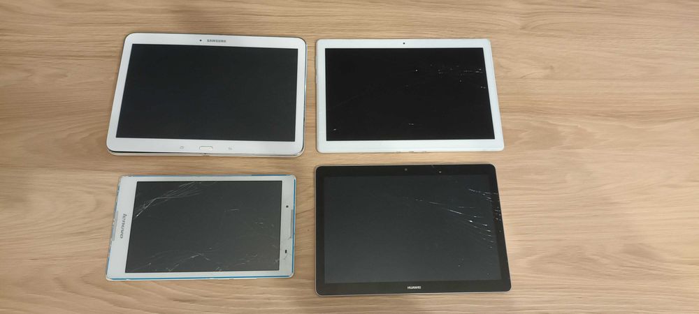 Tablet 4szt Samsung, Lenowo, Huawei uszkodzone