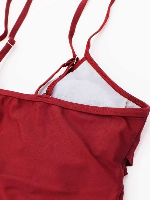 Damski strój kąpielowy tankini 2-częściowy M falbanki