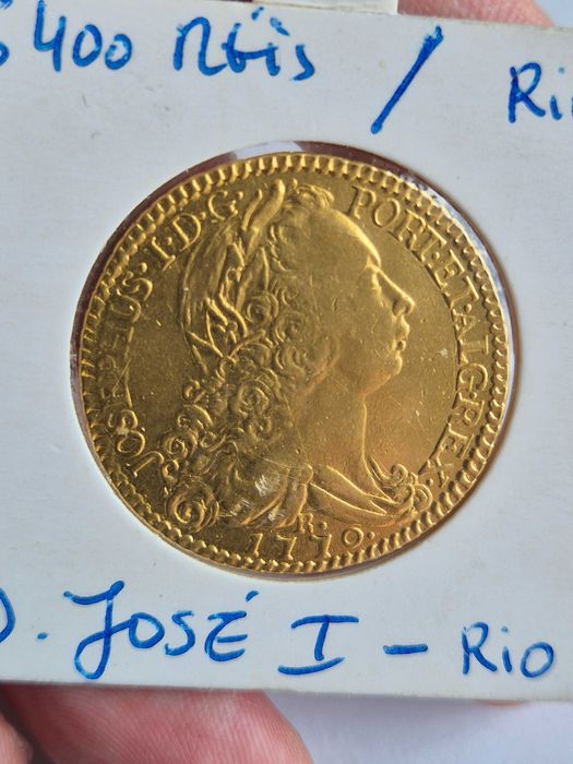Moeda ouro Peça D. José I-6.400 réis