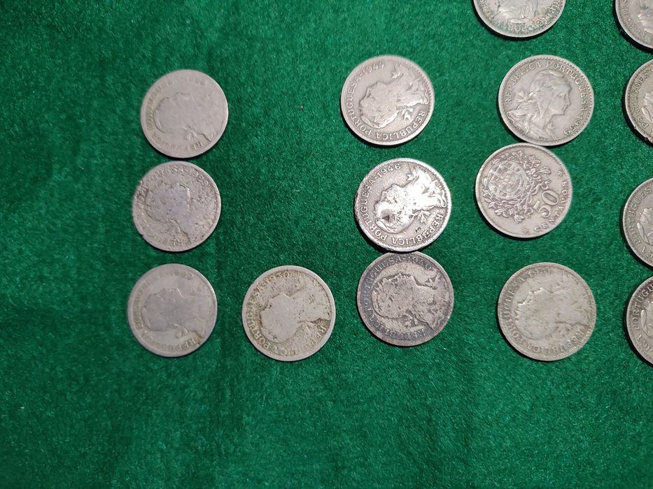 30 moedas de 50 centavos desde 1929 ate 1968