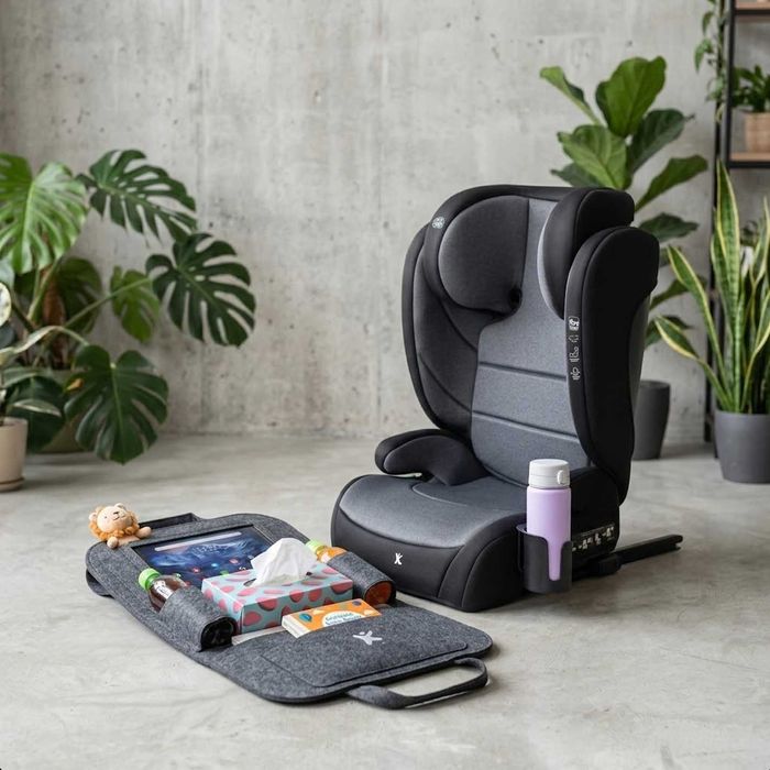 Fotelik Samochodowy ISOFIX 15-36 Kg 100-150 Cm Dziecięcy 4w1 Podstawka Certyfikat R129 I-size Regulowany NOWY + Zestaw GRATIS Organizer Uchwyt