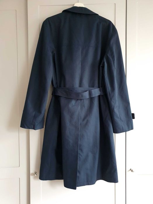 Granatowy klasyczny płaszcz trencz prochowiec męski Dannimac M vintage