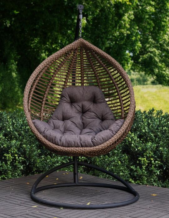 Якісне крісло гойдалка підвісне. Плетений кокон з ротангу. Ціна ТОП