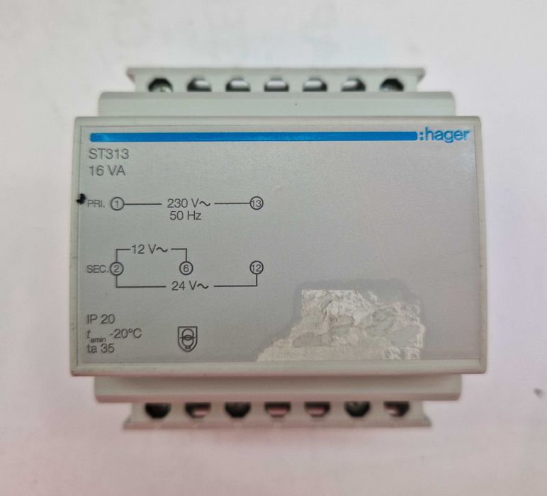 Transformator 230V/12V/24V Hager ST313