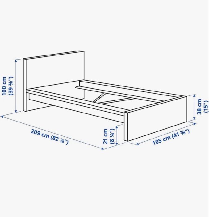 Cama  MALM …  2 gavetãos pra por embaixo da cama.