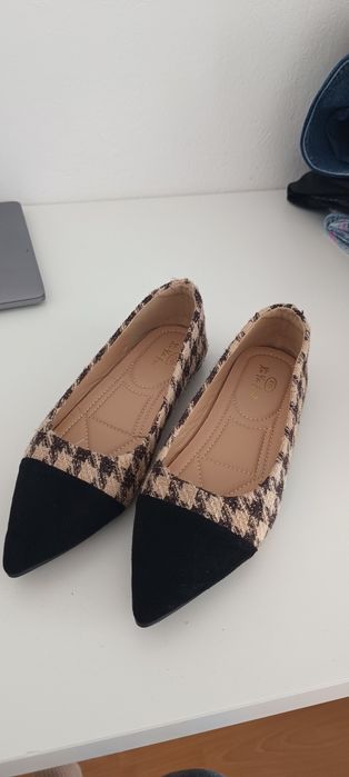 Buty damskie balerinki 37 w kratkę pepitke