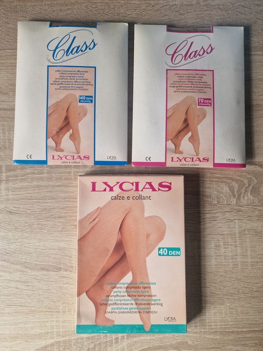 Lote 3 Collants Compressao Lycias 40 70 140 Den Meias Descanso