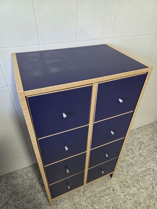 Armário azul 8 gavetas Ikea