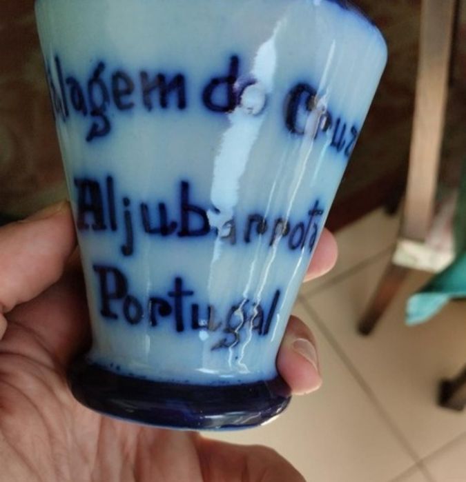 6 canecas louça Alcobaça antigas Estalagem Cruzeiro de Aljubarrota