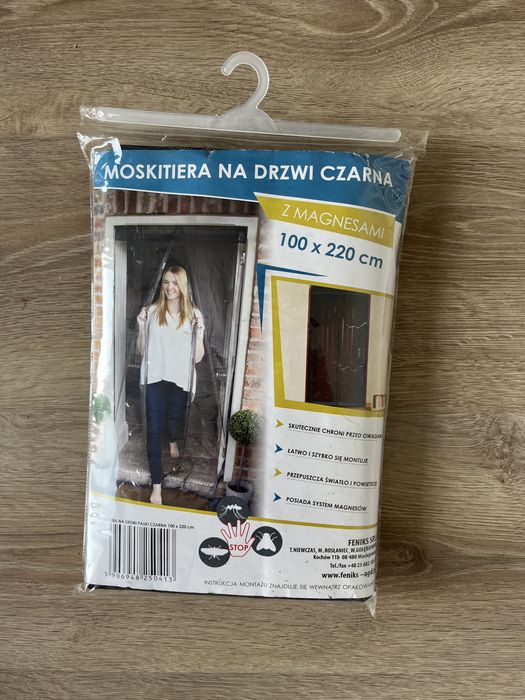 Moskitiera na drzwi czarna 100x220