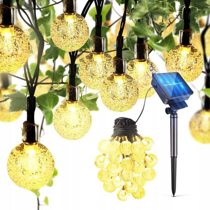 GIRLANDA ŚWIETLNA Solarna Ogrodowa Lampki ogrodowe do ogrodu 100 LED