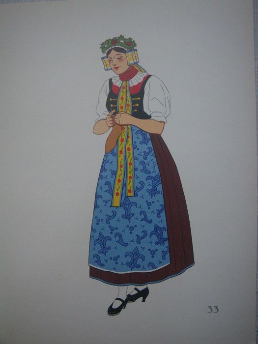 Polskie stroje ludowe. Grafiki - Paryż 1939 rok.