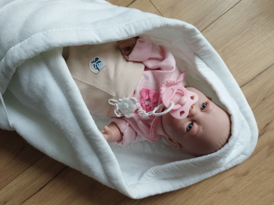 Rożek becik polarowy biały