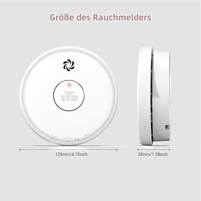 Czujnik dymu połączony z siecią, czujnik dymu z wymienną baterią