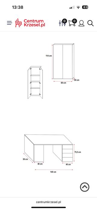 Łóżko Szafa Biurko meble komplet dla dzieci i młodzieży