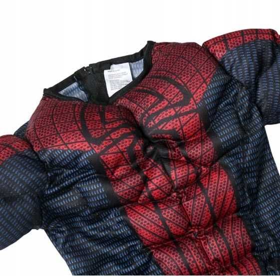 Przebranie strój kombinezon mięśnie + 2x maska Spider Man Spiderman M