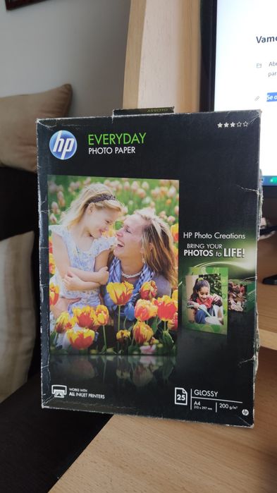 2 HP Everyday Photo Paper A4 novos! 50 folhas de papel fotográfico!