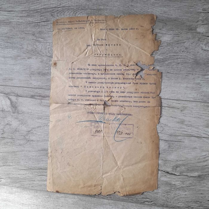 Koleje Państwowe RP przedwojenne, pieczątki na drukach