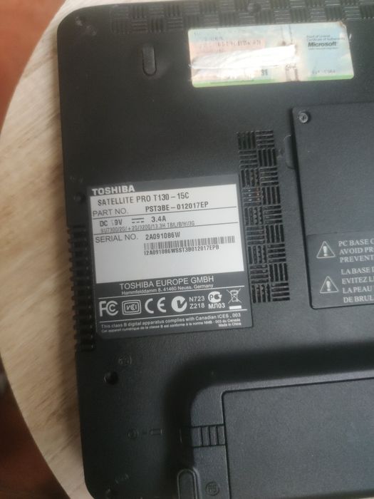 Computador Portátil Toshiba Satellite Pro T130 para aproveitamento de peças