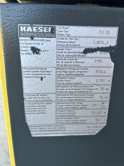Kompresor sprężarka śrubowa Kaeser Airtower 26