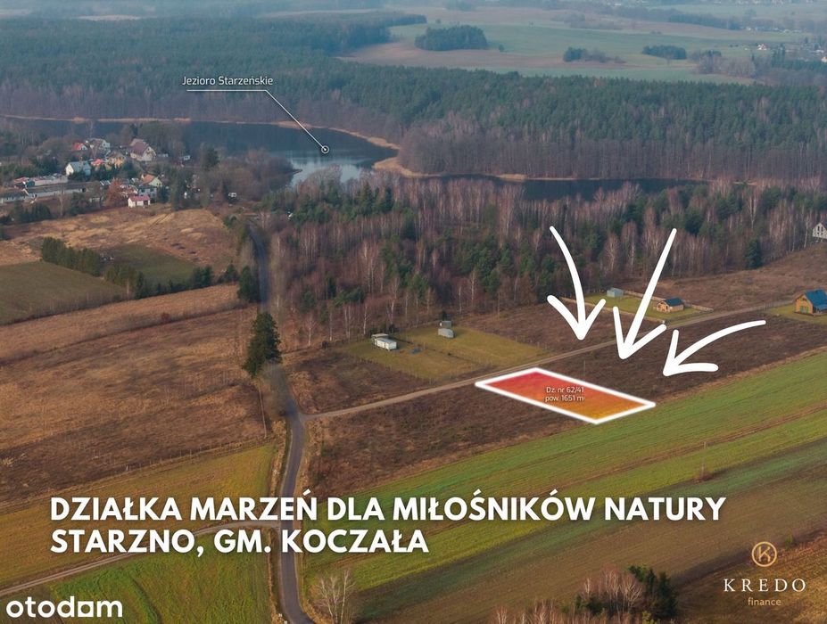 Atrakcyjna działka w otoczeniu lasów i jezior | Starzno, gm. Koczała
