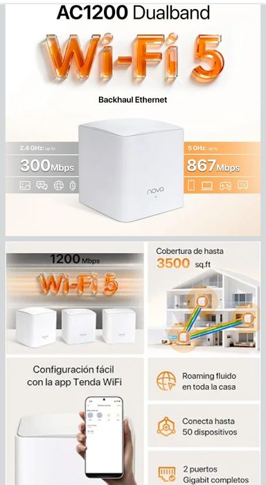 Tenda Nova MW5G 
Sistema WiFi Mesh