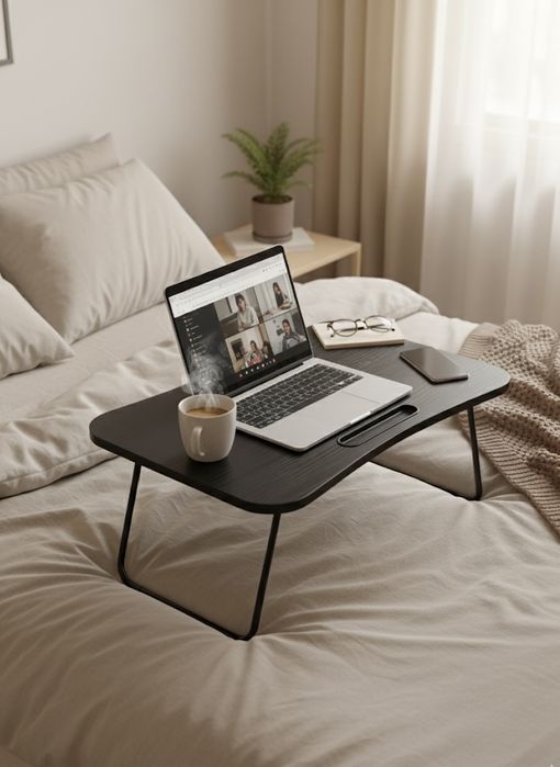 Mesa dobrável para portátil – cor preta – moderna, leve e prática