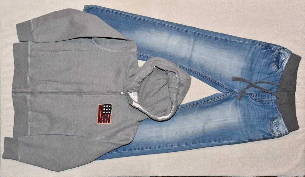 Jeansy *3 i bluza Tape a l'oeil r. 146/152