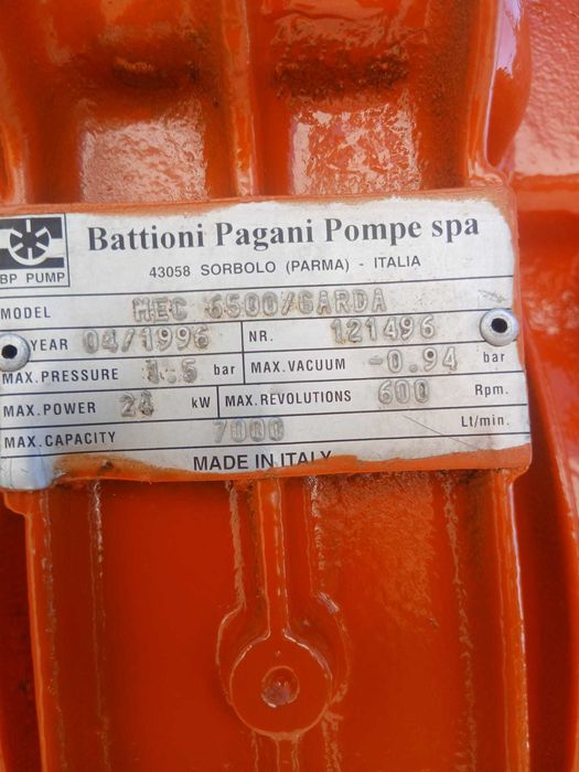 Bomba supressora Battioti Pagani mac 6500