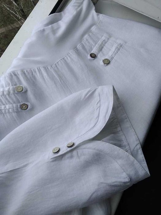 Штаны белые брюки бохо лен  48-50 XL лляні льон