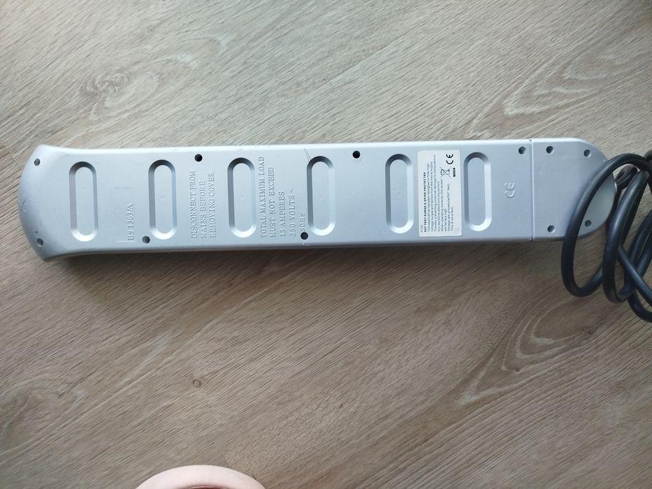 Listwa zasilająca, z bezpiecznikiem, 13A, 230 V, 6 wtykowa Typ G, bryt