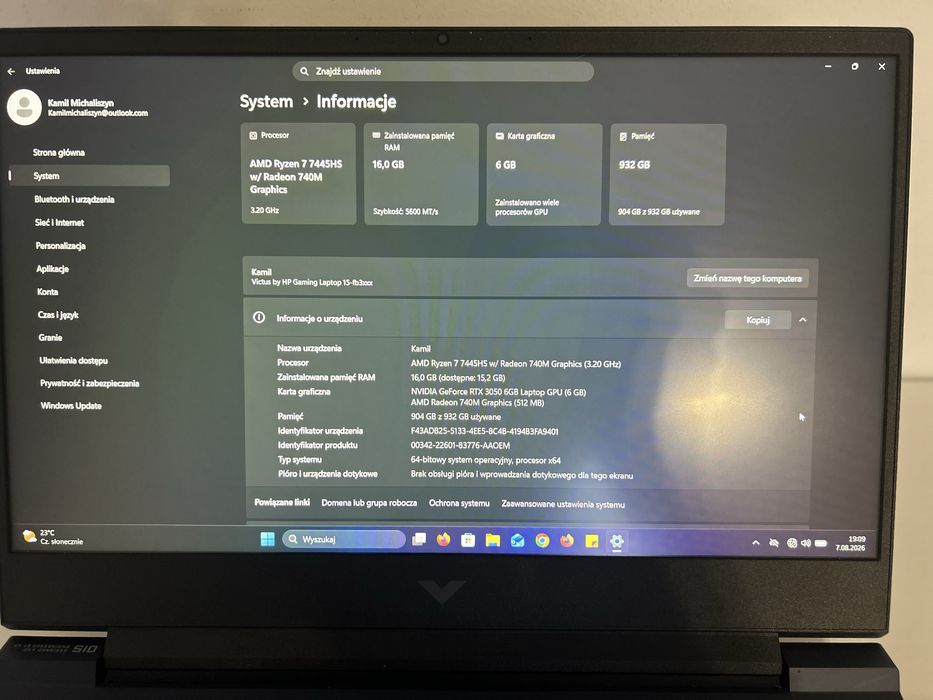 HP Victus 15-fb3038nw