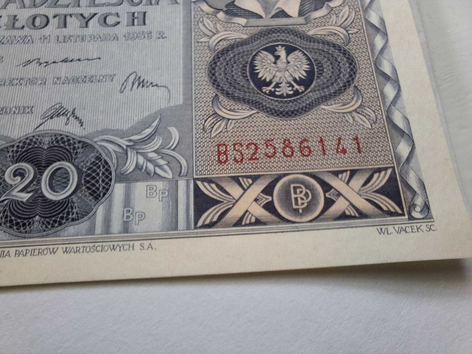 Banknot 20 złotych z 1936 roku
