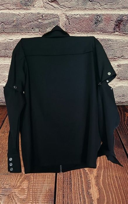 kurtka marynarka pudełkowa odpinane rękawy czarna