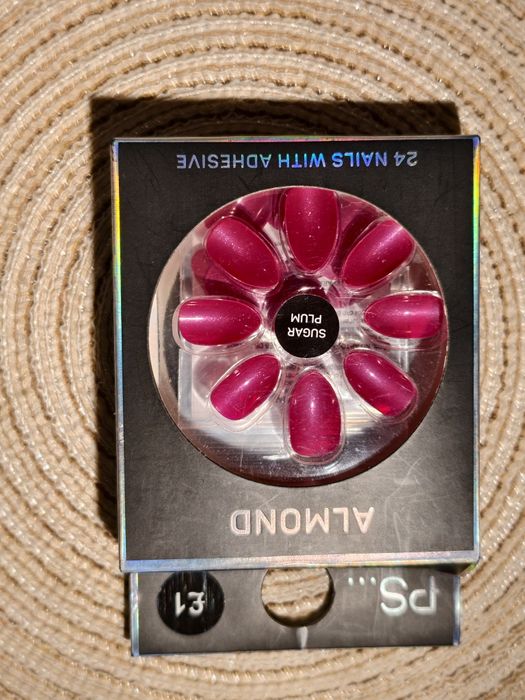 Sztuczne paznokcie tipsy almond sugar plum