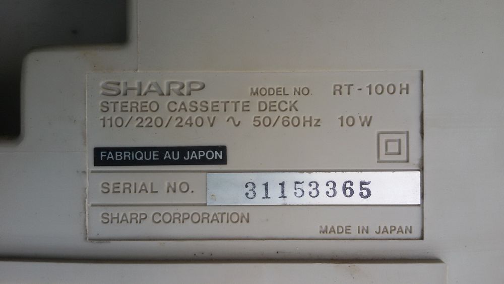Magnetofon Sharp RT 100